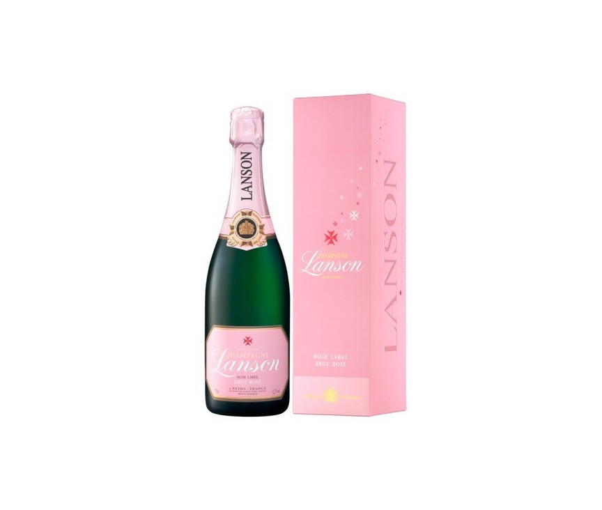 lanson rose label - champagne - estuche - francia