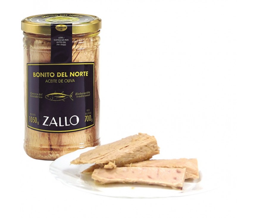 Longes de thon du Nord Zallo à l’huile d’olive 1000gr.