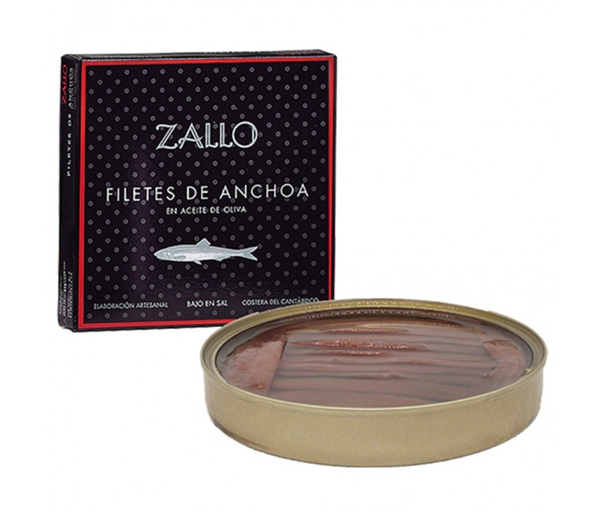 Filets d’anchois de Cantabrie Zallo à l’huile d’olive Black Series 26 unités 85gr.